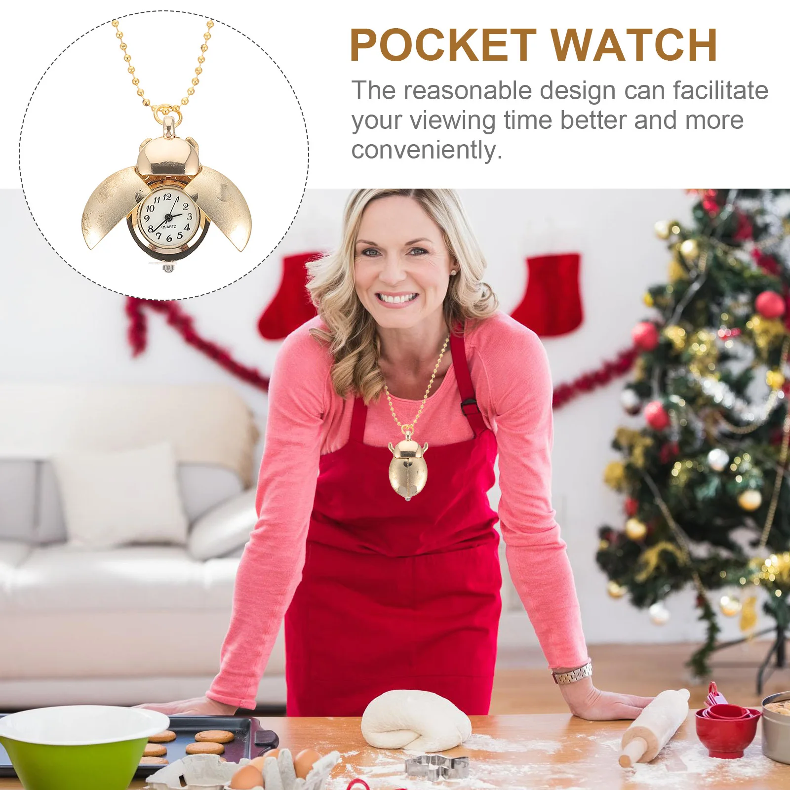 خمر جيب خنفساء على غرار الرجعية شنقا خنفساء تصميم ساعة الجيب ووتش الزخرفية سلسلة قلادة لإكسسوارات الملابس #1