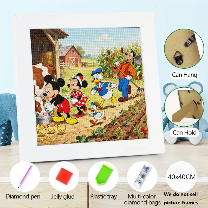 

5D DIY Полный дрель Набор для алмазной живописи с любимыми персонажами Диснея Микки Маус, Минни Маус, Дональд Дак и Гуфи En
