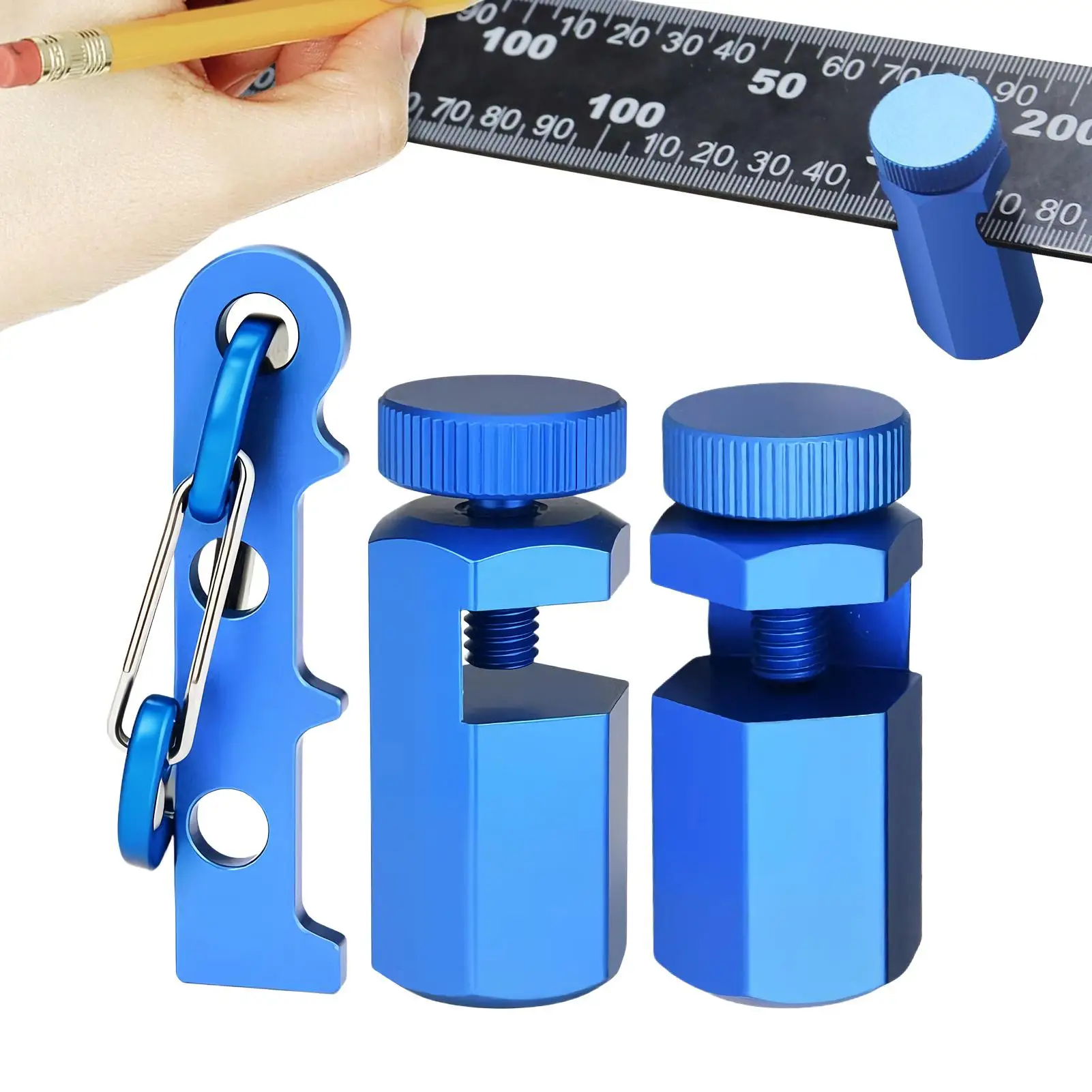 Stair Gauge Aluminum Alloy Hex Flat Gauge with Thumb Screw for Framing and Rafter Aluminium Alloy Stair Gauge Stair Gauge