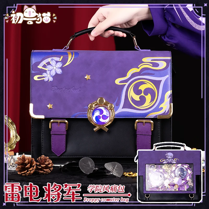Genshin Impact Electro Archon Raiden Shogun itabag anime backpack shoulder a gift for a friend