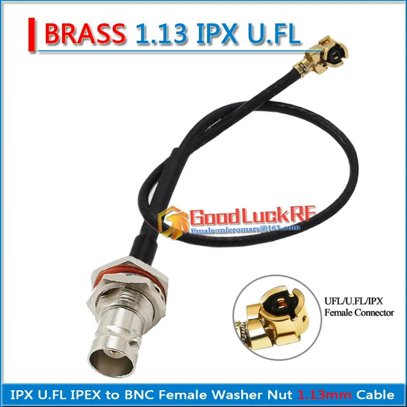 1.13 UFL U.FL to L12 TNC Q9 BNC Female O-ring Bulkhead Panel Washer Nut RF Coaxial Pigtail Jumper 1.13mm Extend Cable