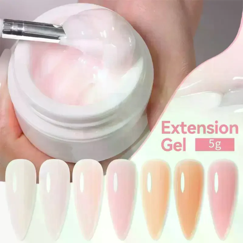 Extension Nail Gel Polish Soak Off UV LED Gel Modeling Carving Glue Milky White Clear Pink Color Multicolour Nail Salon Jelly