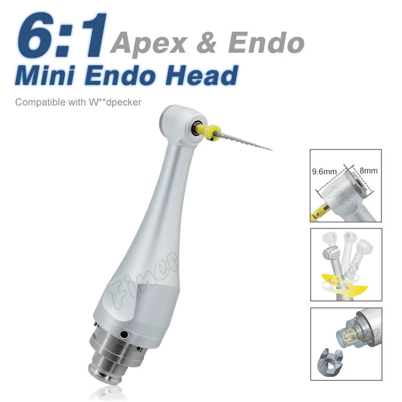 Dental Endo Motor Head 6:1 Reduction Contra Angle Handpiece Head for Root Canal Endodontic Treatment Fit Woodpecker