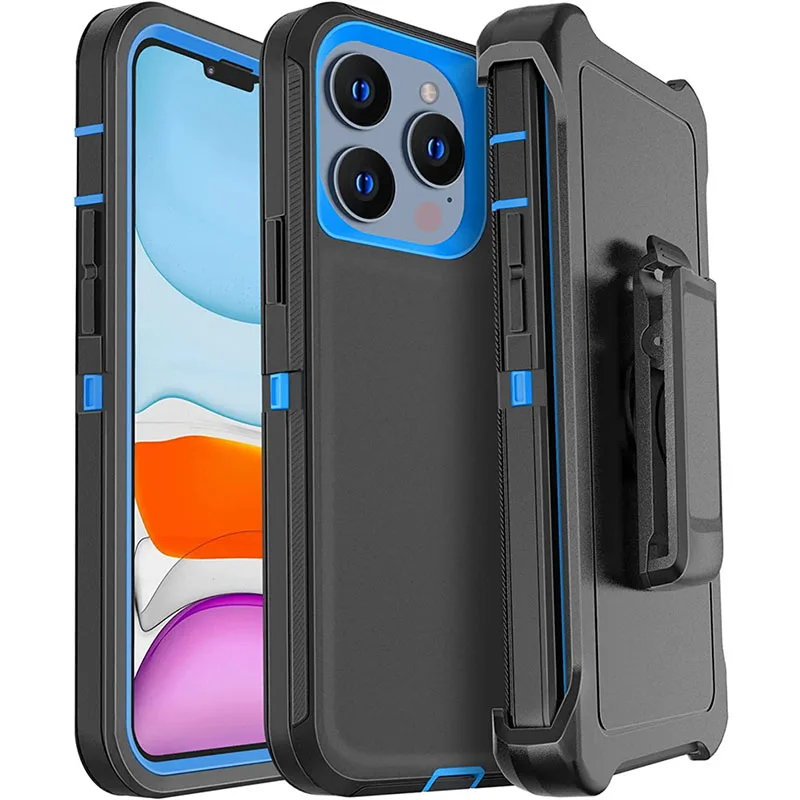 Heavy Duty Armor Military Level Protection Case for iPhone 15 14 Plus 13 Pro Max 11 Pro Max 12Mini Hybrid Heavy Shockproof Cover