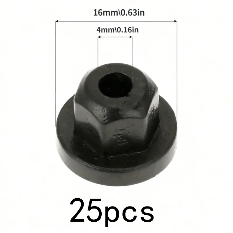 25Pcs Car Trim Plastic Nut Base, Universal Flange Clip, for Fender, Roof & Heat Shield Replacement