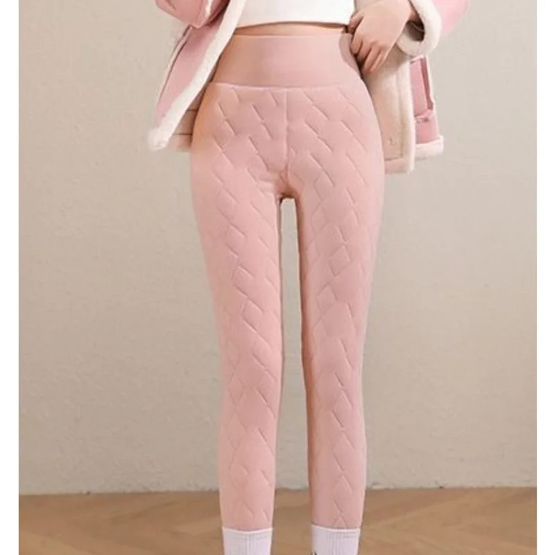 Hiver épais chaud en peluche pantalon chaud coton rembourré doublé sous-vêtement thermique bas élasticité Leggings chaleur collants pantalon TT264