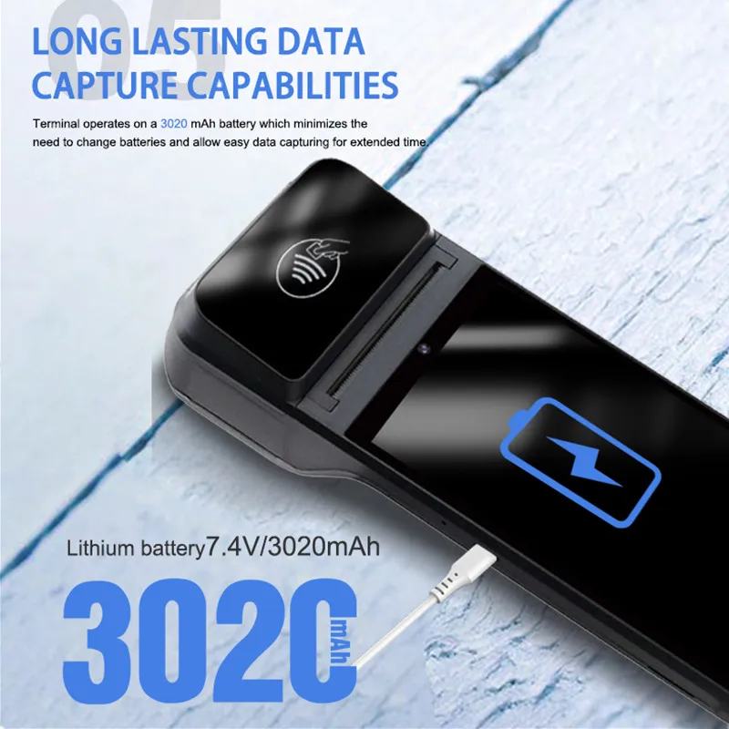 شاشة 5.5 بوصة تعمل باللمس 4G أندرويد 12 POS محطة المساعد الشخصي الرقمي الذكية ماكينة تسجيل المدفوعات النقدية مع 58 مللي متر طابعة الإيصالات الحرارية قارئ NFC الماسح الضوئي #5