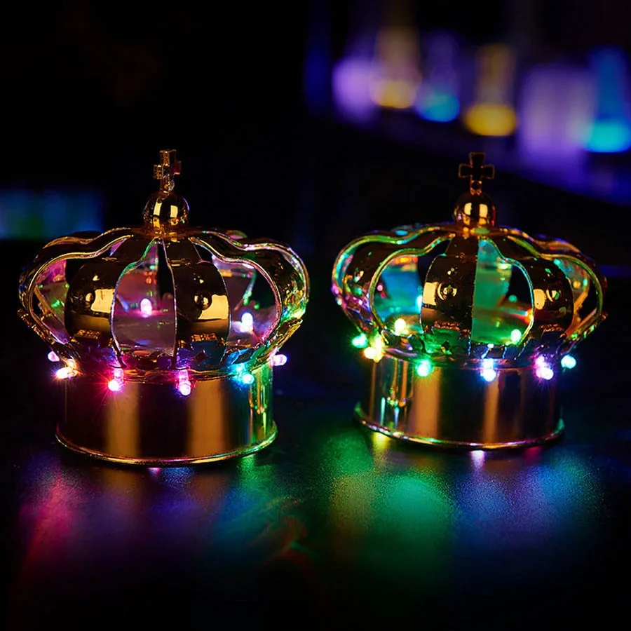 

Rechargeable LED Champagne Crown Cover Cap Topper LED champagne Sparklers Light Party Bar Bottle Service LED Strobe Baton