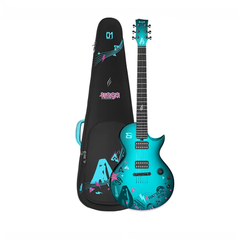 Guitarras Guitarra eléctrica inteligente de fibra de carbono de alta calidad, especialmente diseñada para principiantes, kit de guitarra eléctrica, guitarra portátil