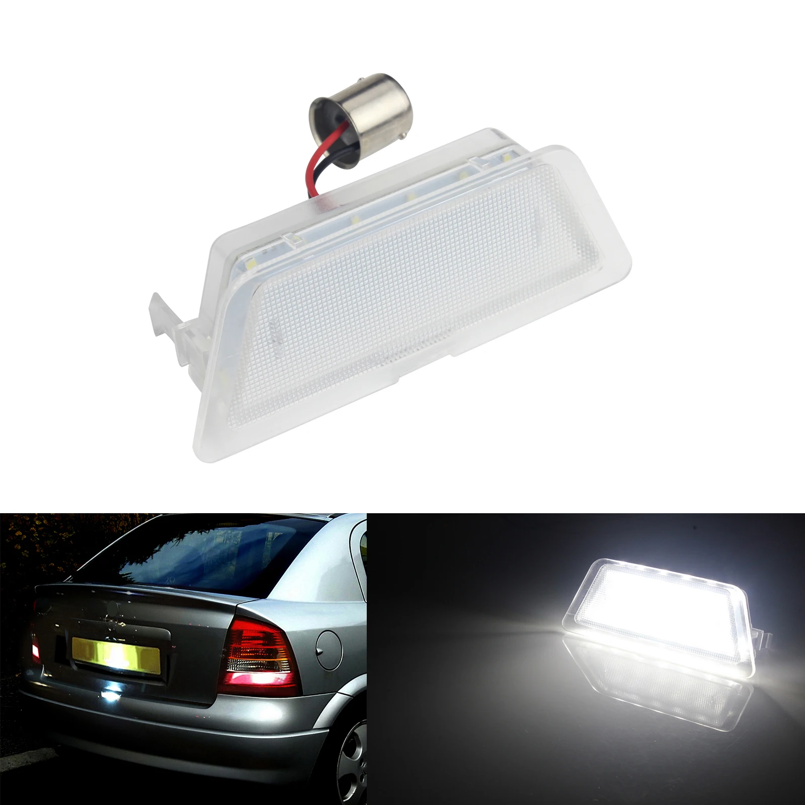 ANGRONG 1x Rear LED License Number Plate Light For Vauxhall Opel Astra G MK4 HB Saloon 98-04