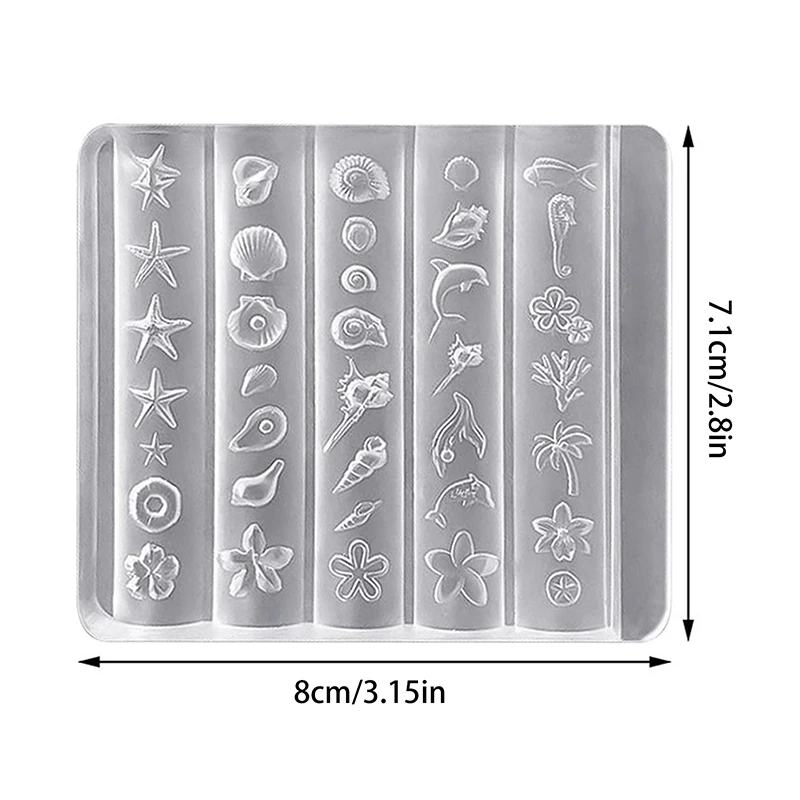 1 stks lelie bloem zeeschelp schelp koraal zeester 3D acryl nagel schimmel nagel decoraties DIY siliconen manicure schimmel nail art schimmel