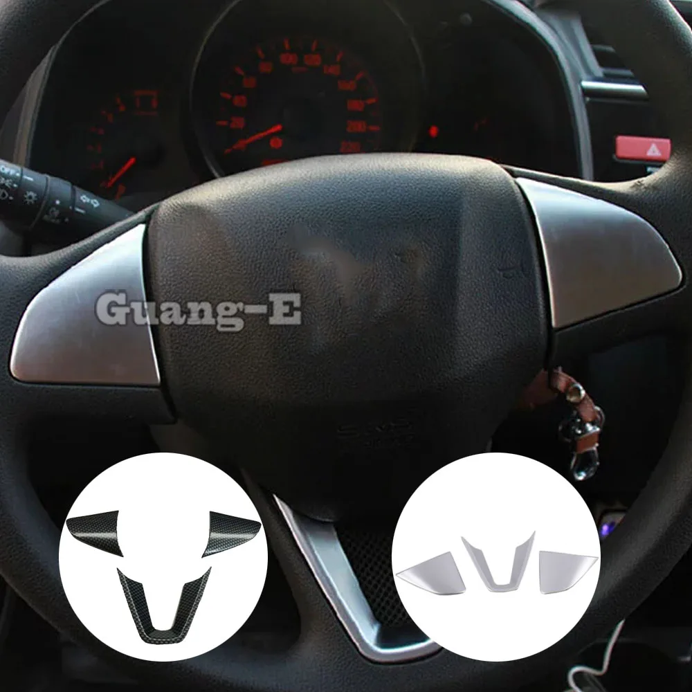 Para Honda Fit Jazz 2017 2018 2019 pegatina de coche cubierta de estilo Kit Interior del volante molduras de Marcos Panel parte 3 uds