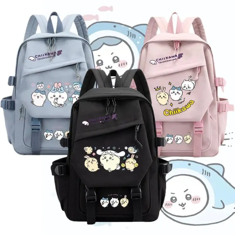 New Chiikawa Cartoon Student School Bag Backpack Large Capacity Anime Figure Student Kawaii Cartoon Girl Boy Nylon Light