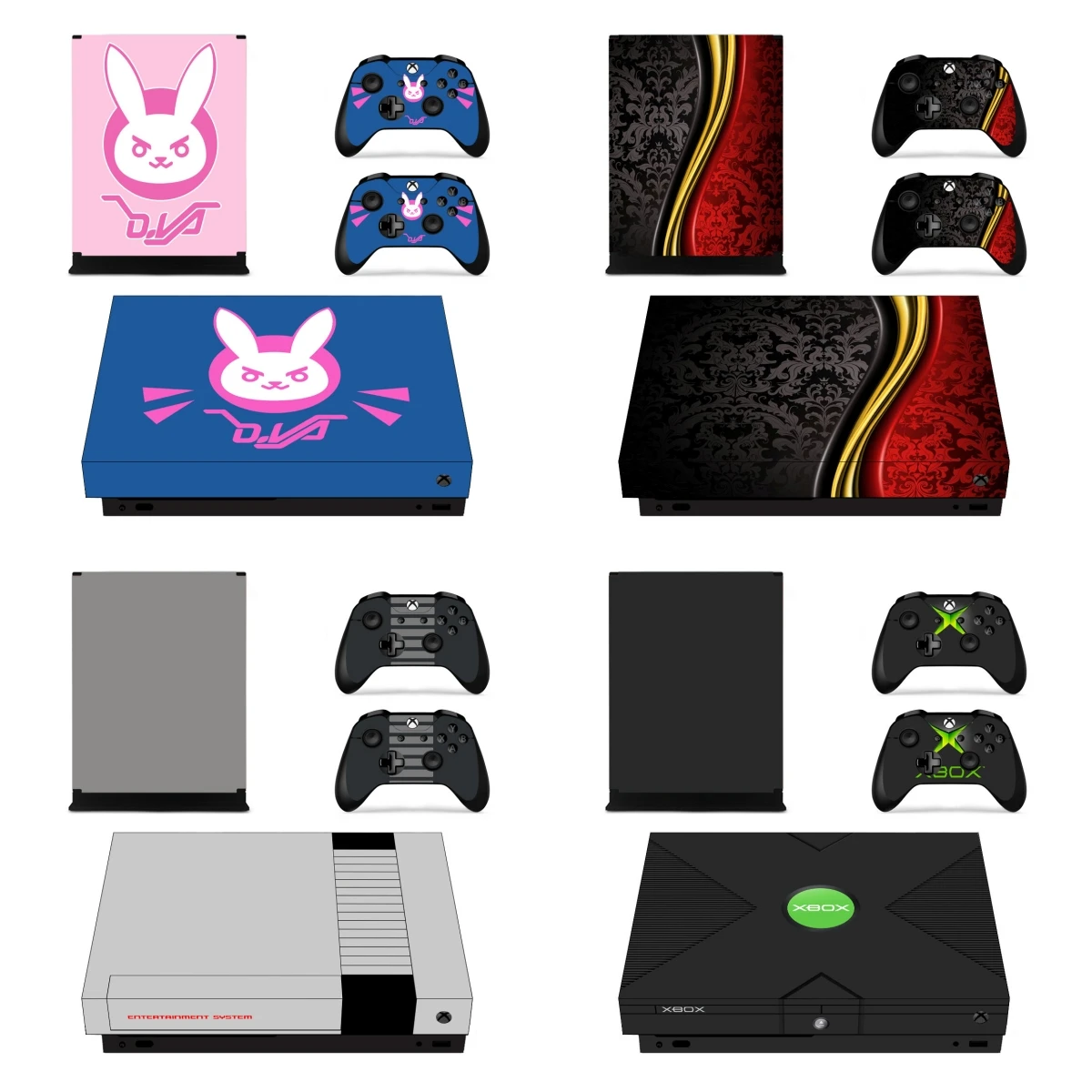 Personalización, Diseño Personalizado, Vinilos Adhesivos para Cubrir Completamente la Consola y el Control de Xbox One X