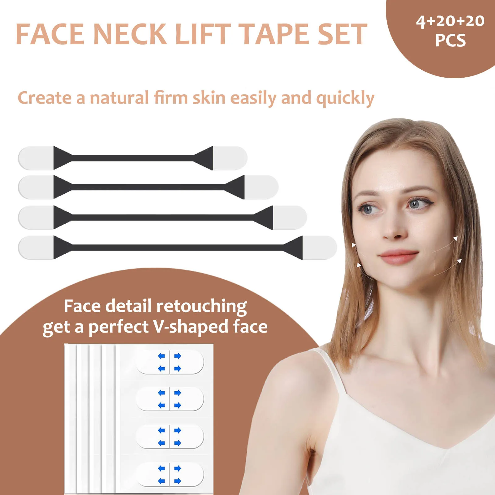 Ubodyoase 2-In-1 Face Lift Band En Tape Voor Het Optillen En Elimineren Van Rimpels, Onzichtbare Make-Up Tool