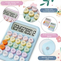 1pc Keyboard Calculator Office 12-digit Mechanical Calculator Cute Candy Color Calculator Desktop Stationery 3
