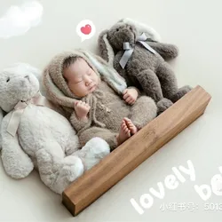 2025Newborn bunny romper for baby photography props,handmade faux fur yarn rabbit photo clothes