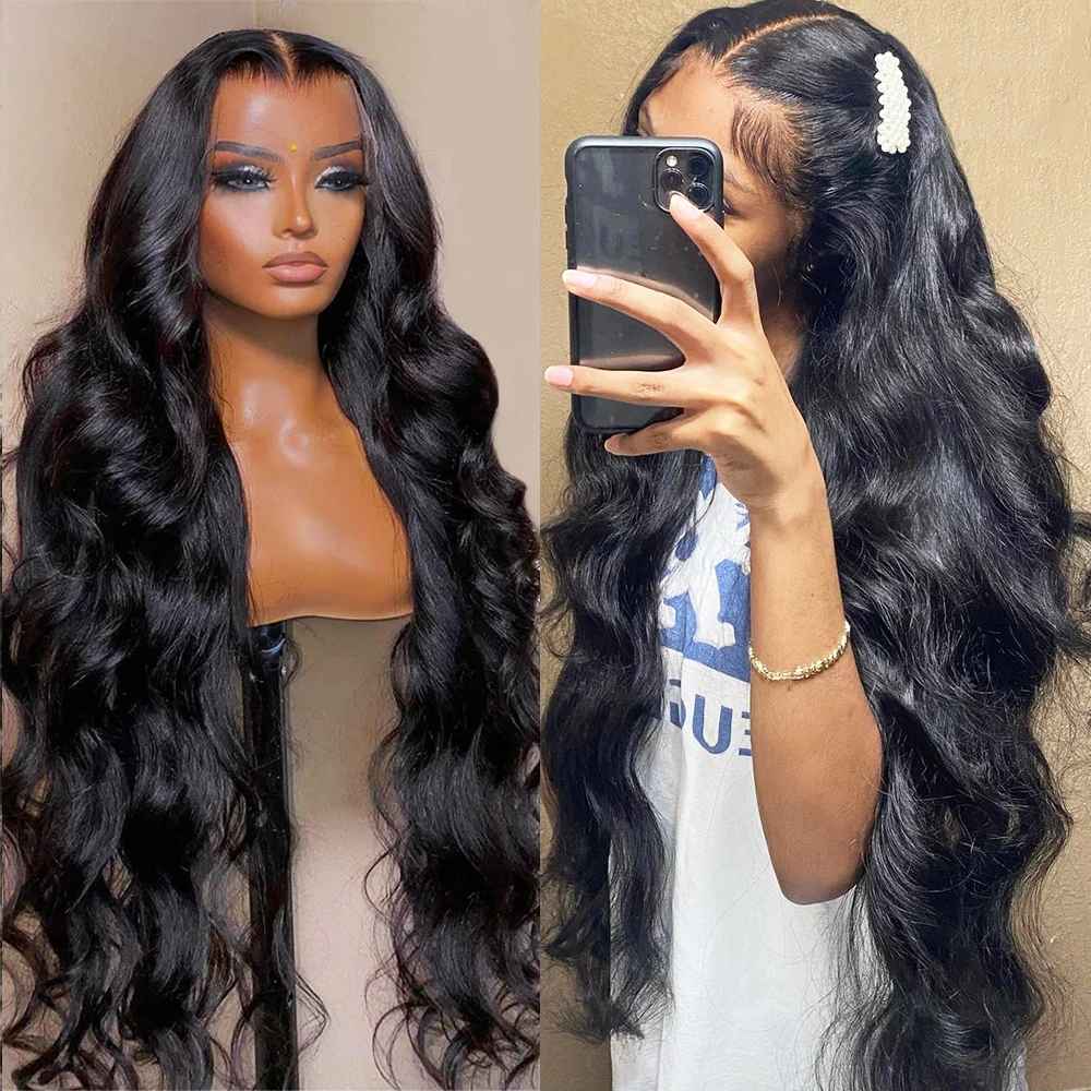 

MYLOCKME 13x4 13x6 Transparent Frontal Lace Front Wigs Body Wave HD Lace Frontal Wigs Human Hair Pre Plucked with Baby hair