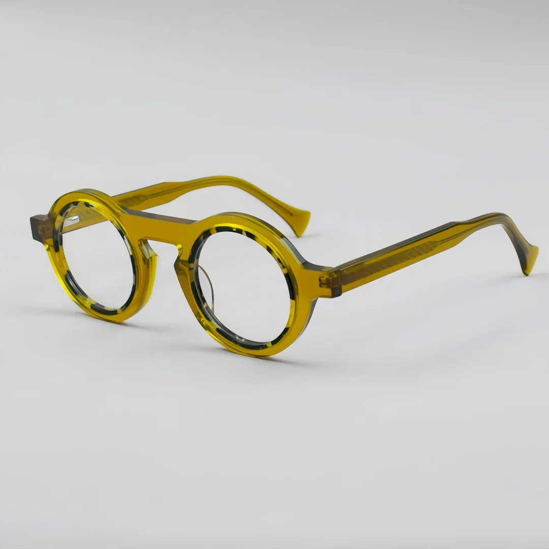 

2025 High-End Retro Patchwork Acetate Optical Glasses Frame - Unisex Design, Customizable for Nearsightedness and Presbyopia