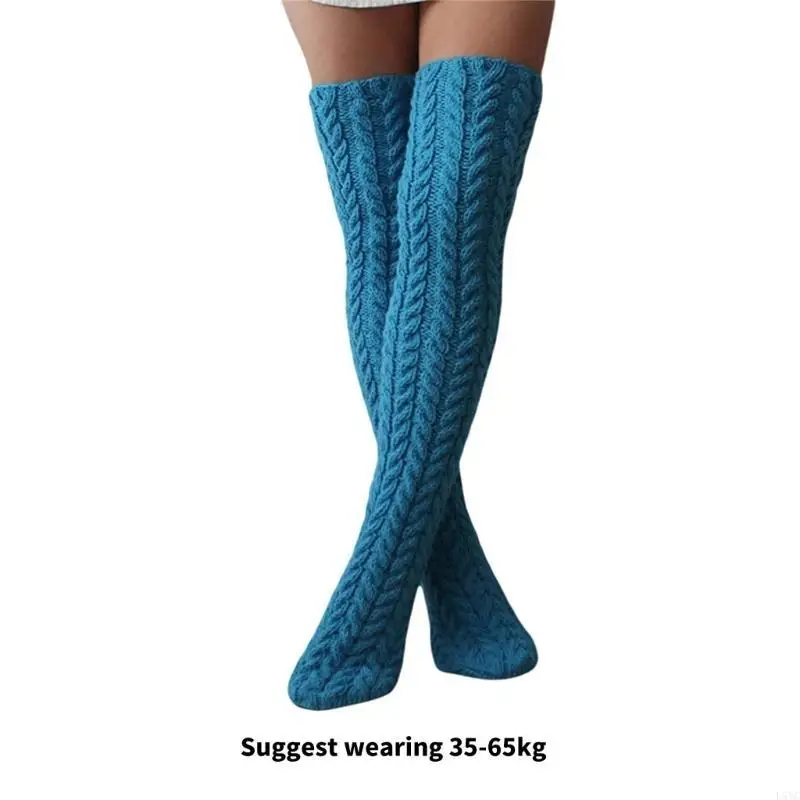 L5YC Thigh High Socks for Women,Winter Over Knee Socks,Cable Knitted Boot Stockings Fashion Thick Thigh Tigh Leg Warmers