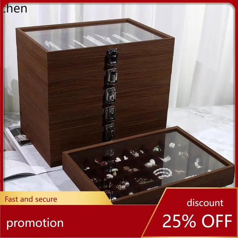 Hxl jewelry box storage ring earrings display rack large capacity jewelry box