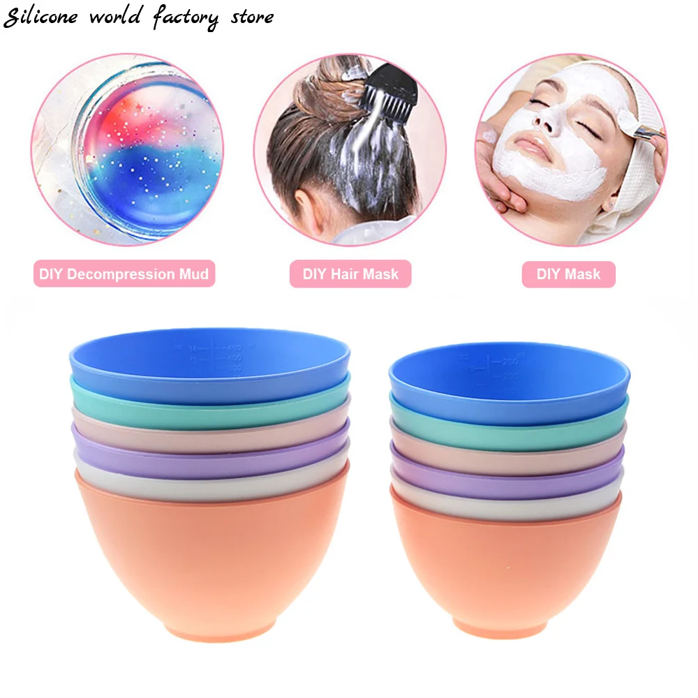 Silicone World 250/450ML Silicone Mask Bowl Stirring Bowls Women Face Mask Mixing Bowl Facial Skin Care Mixing Tools DIY Beauty