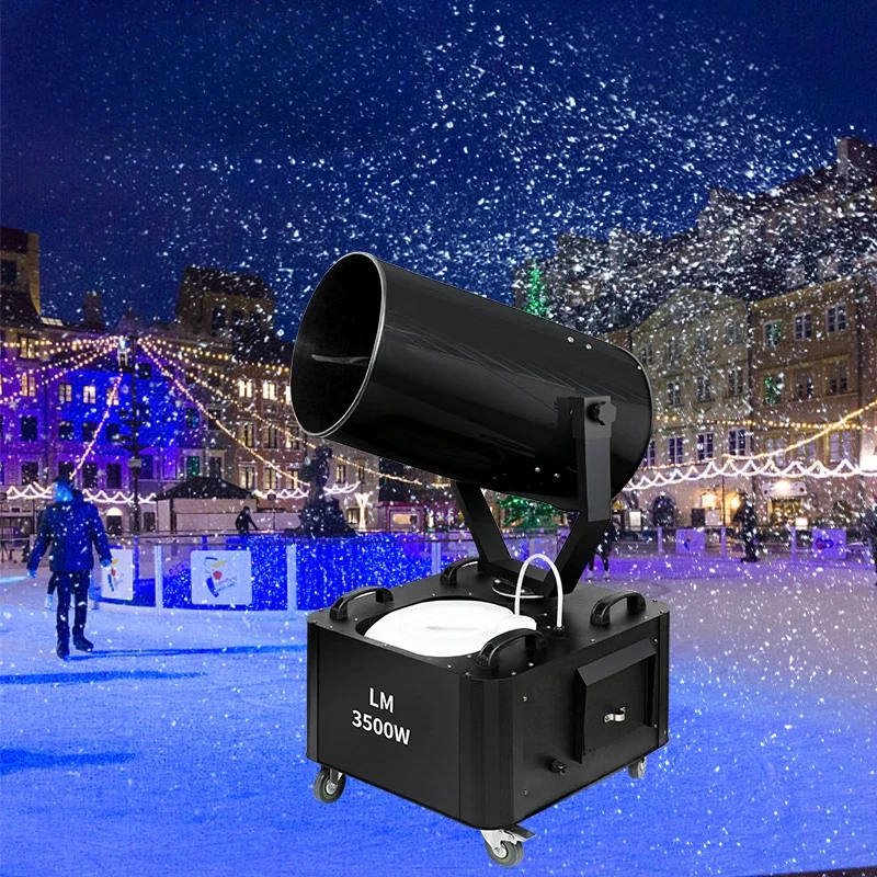 Outdoor 3500w Moving Head Snowflakes Machine With Flight Case 90 Degree Snow Making Machine For Wedding Party Events