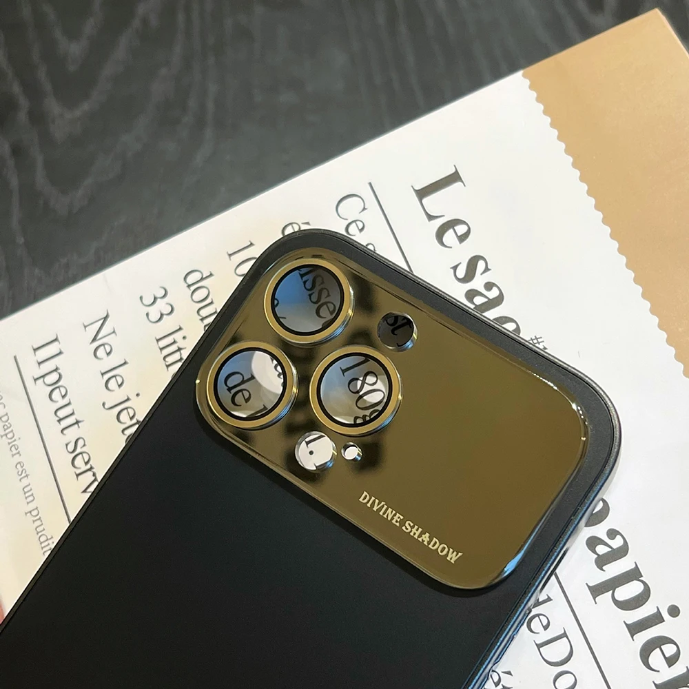 ممتاز اليد يشعر الفاخرة نافذة كبيرة جراب هاتف آيفون 16 15 14 13 12 11Pro ماكس ماتي مطلي عدسة الغطاء الواقي #5