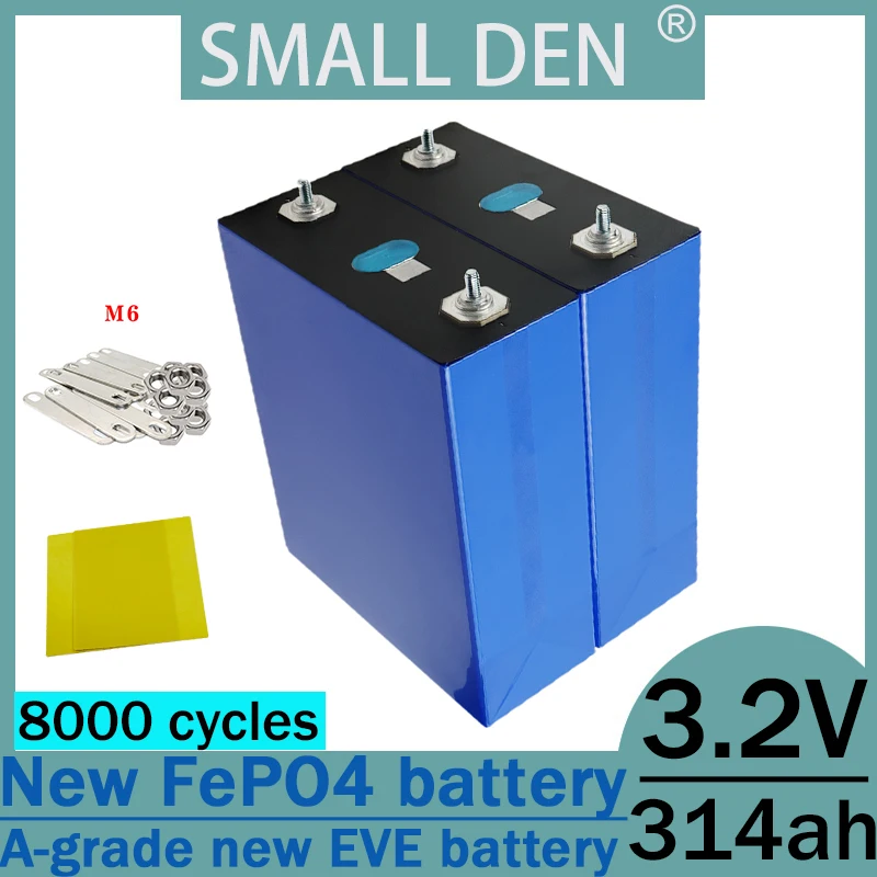 New A-grade 3.2V 314Ah lithium iron phosphate rechargeable battery,suitable for DIY 12V 24V 48V electric vehicle RV solar system