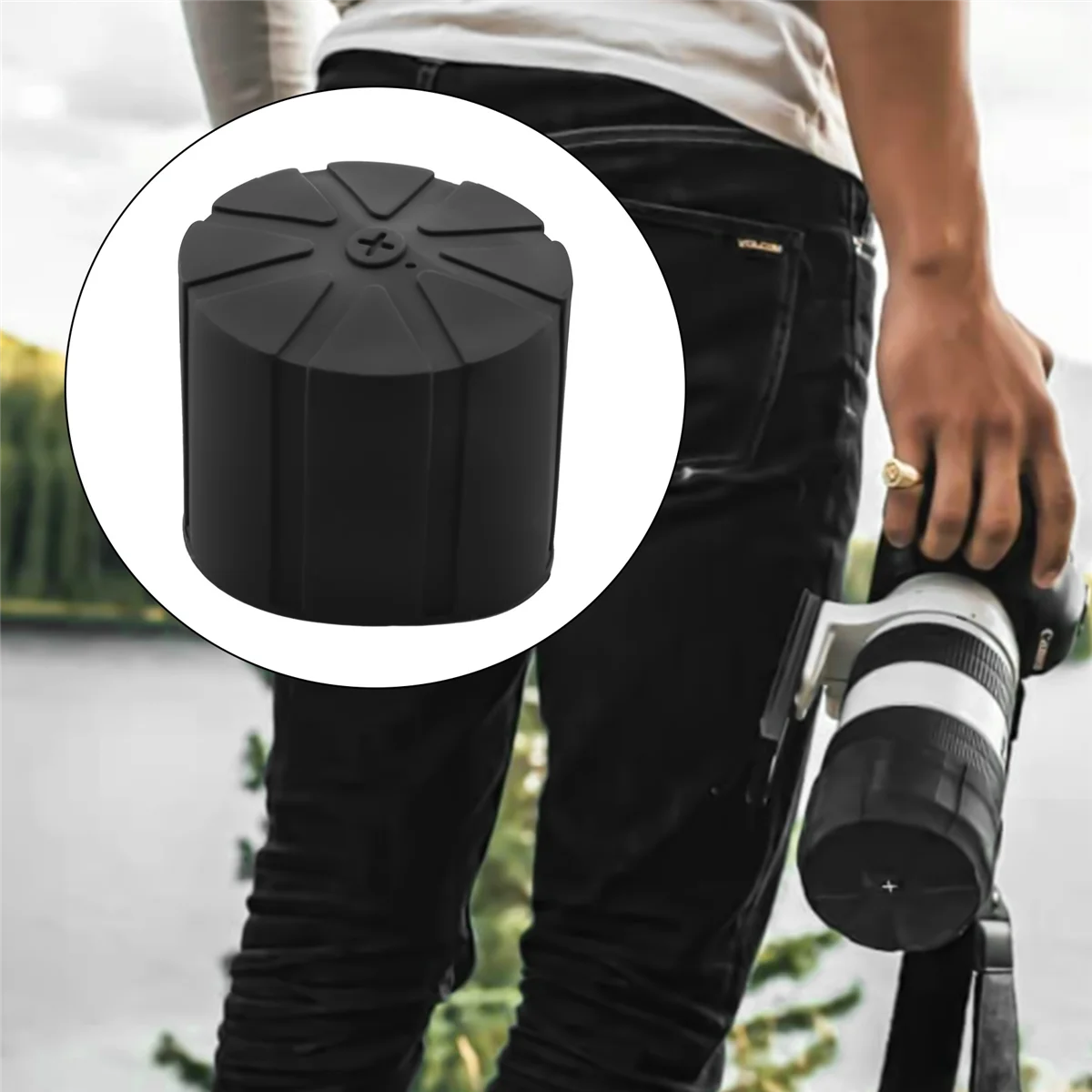 3 قطع غطاء غطاء عدسة من السيليكون لعدسات كاميرا DSLR مقاس 65-90 مم