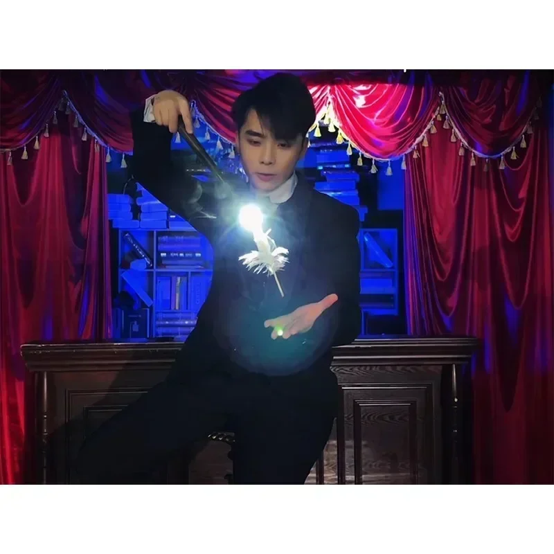 CATCH THE X LIGHT BY KINGSLEY XU Magic Tricks Floating Light To Wand Magie Gimmick Stage Mentalism Props Illusions Feather