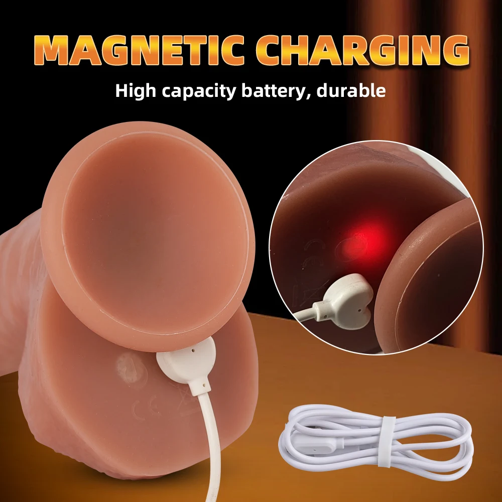 Automatic Thrusting Wireless Vibrator Telescopic Dildos For Porn Big Dildo Vibrador Heating Skin Feeling Realistic Penis 18+
