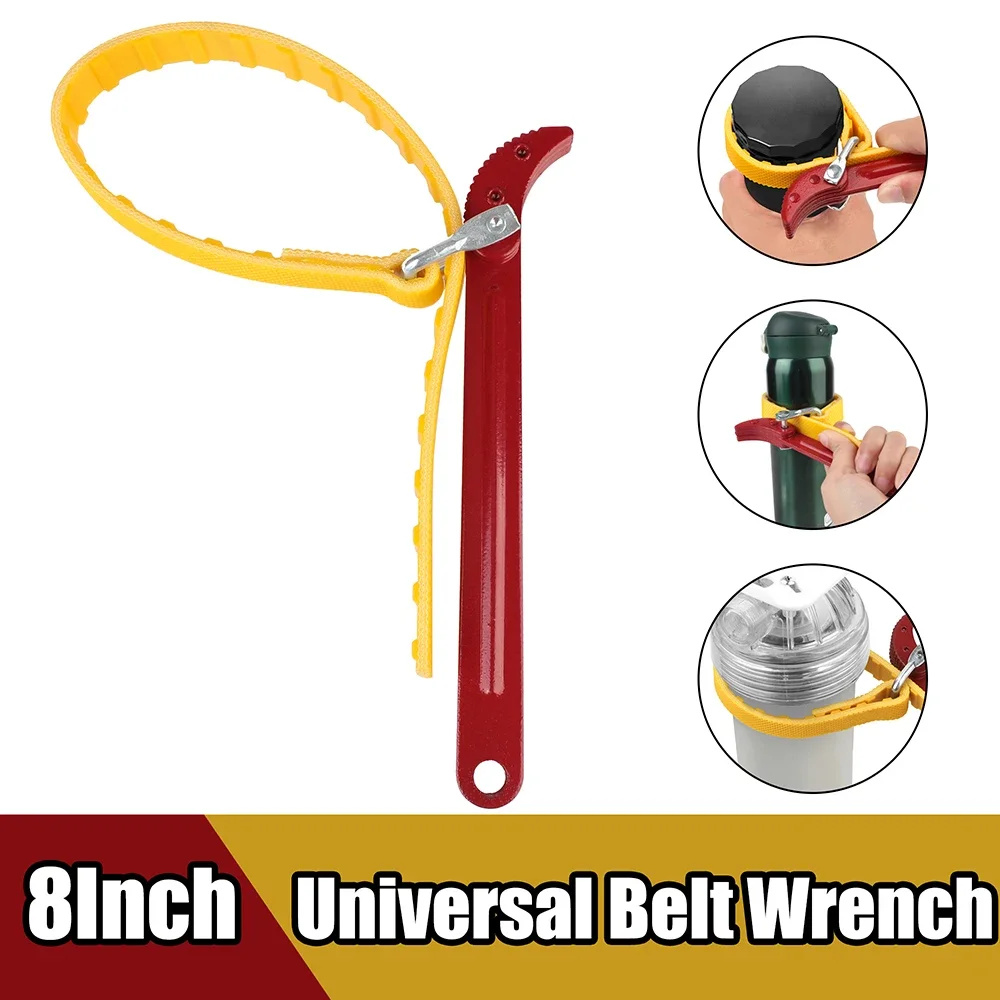 Chain Oil Filter Oil Filter Wrench Adjustable Strap Opener Belt Wrench Oil Filter Puller Strap Spanner