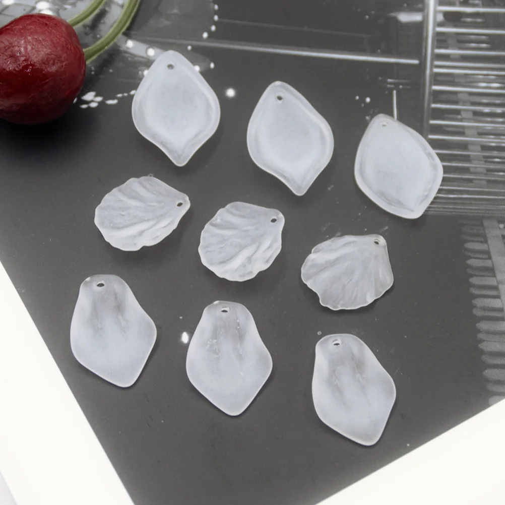 100 Pcs Blade Shell Beads Charms Abs Flower Drop Earrings Petal Material