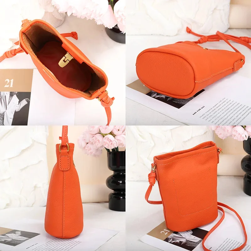 Bolsa transversal de couro mini couro feminino, celular vertical, tudo simples, estilo feminino pequeno, novo, 2024