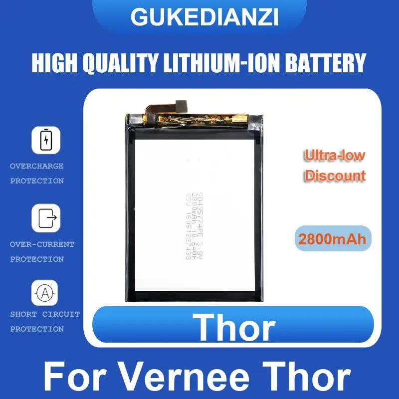 Batería para Vernee Thor Mix 2 E MTK6753 Mars Pro M5 178003 Apollo Lite SD456074PE DOOGEE 476180P T3 X1