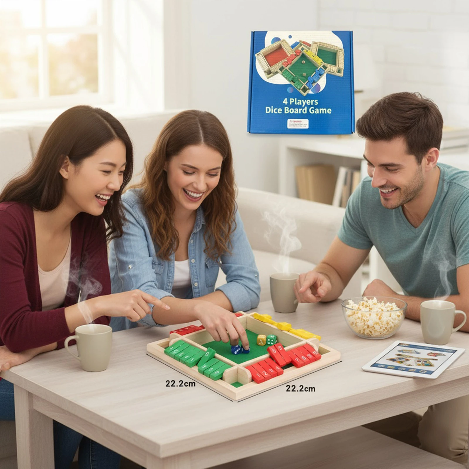 

Wooden Shut The Box Dice Game 2-4 Player for Classroom Home (Multicolor Style 6)