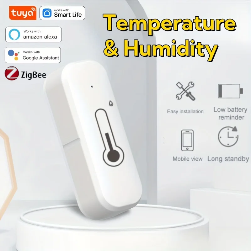 

Tuya Zigbee/Cozylife Wi-Fi умный датчик температуры и влажности термометр монитор с удаленными оповещениями через приложение для Alexa Google Home