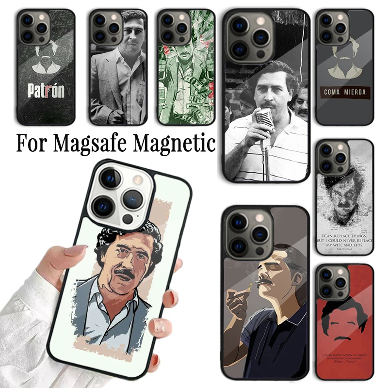 Coque Phone Case For iPhone 16 15 14 13 12 Mini 11 Pro Max Plus Magsafe Magnetic Wireless Charging Cover Pablo Escobar Money