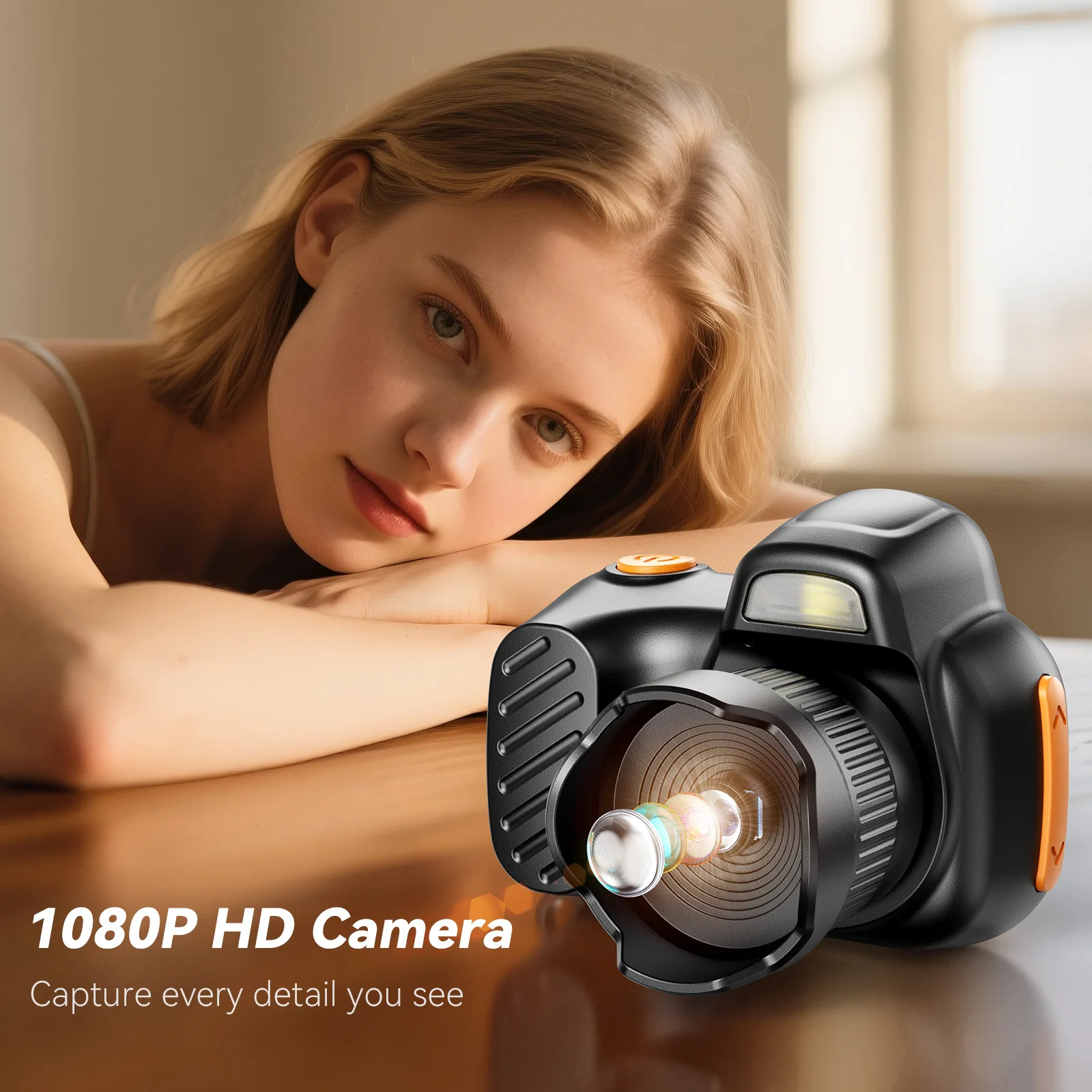 Crianças dos desenhos animados mini câmera pode vídeo/foto portátil unicórnio dinossauro modelagem diária vlog gravações câmera presente de aniversário