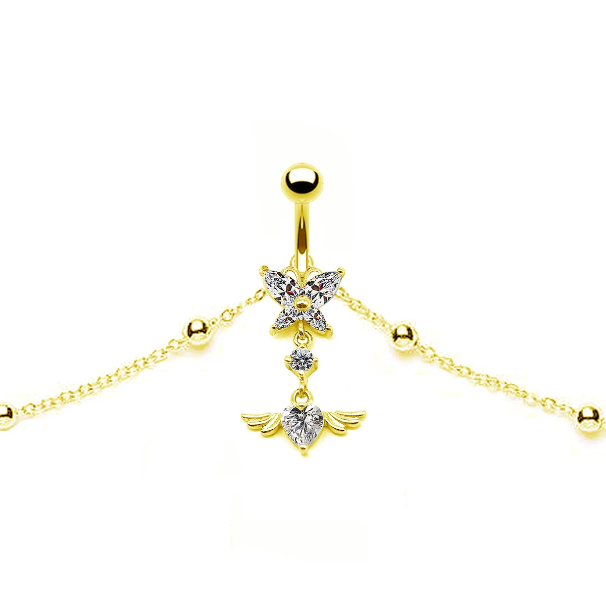 Wings Waist Chain Butterfly Pendant Belly Chains Maple Leaf Body Chain Navel Piercing Ring Body Jewelry Party Birthday Gift