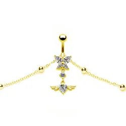 Wings Waist Chain Butterfly Pendant Belly Chains Maple Leaf Body Chain Navel Piercing Ring Body Jewelry Party Birthday Gift