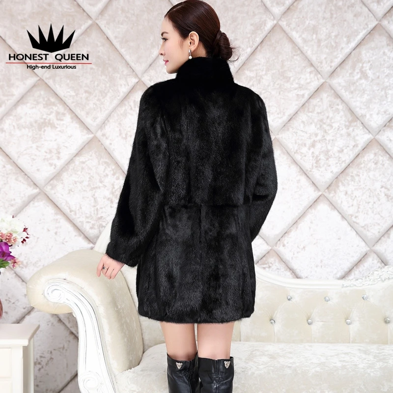 Fur couture fur Want a Natural mink coat The whole long in mink fur coat Woman's real black white Fur custom