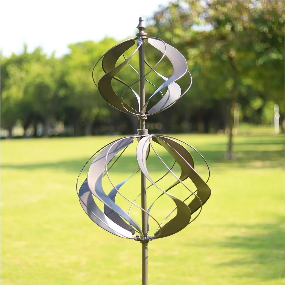 

Outdoor Metal Statues - Large Kinetic Wind Spinner for Yard Garden, Windmills Lawn Ornament for Lawn Patio (Height 84")