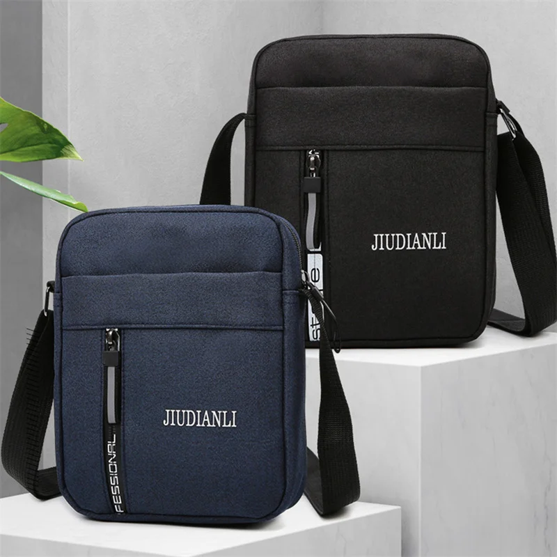 

Simple Casual Mini Crossbody Bag Men's Nylon Small Shoulder Bag For Men Oxford Messenger Phone Side Sling Bag Husband Chest Pack