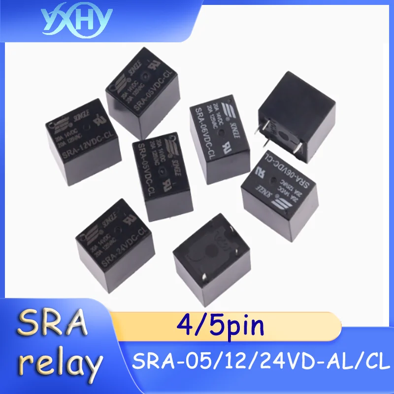 

1PCS Songle Relay SRA-05VDC-AL 12VDC-CL 24VDC-AL 4-pin 5-pin 20A 06VDC