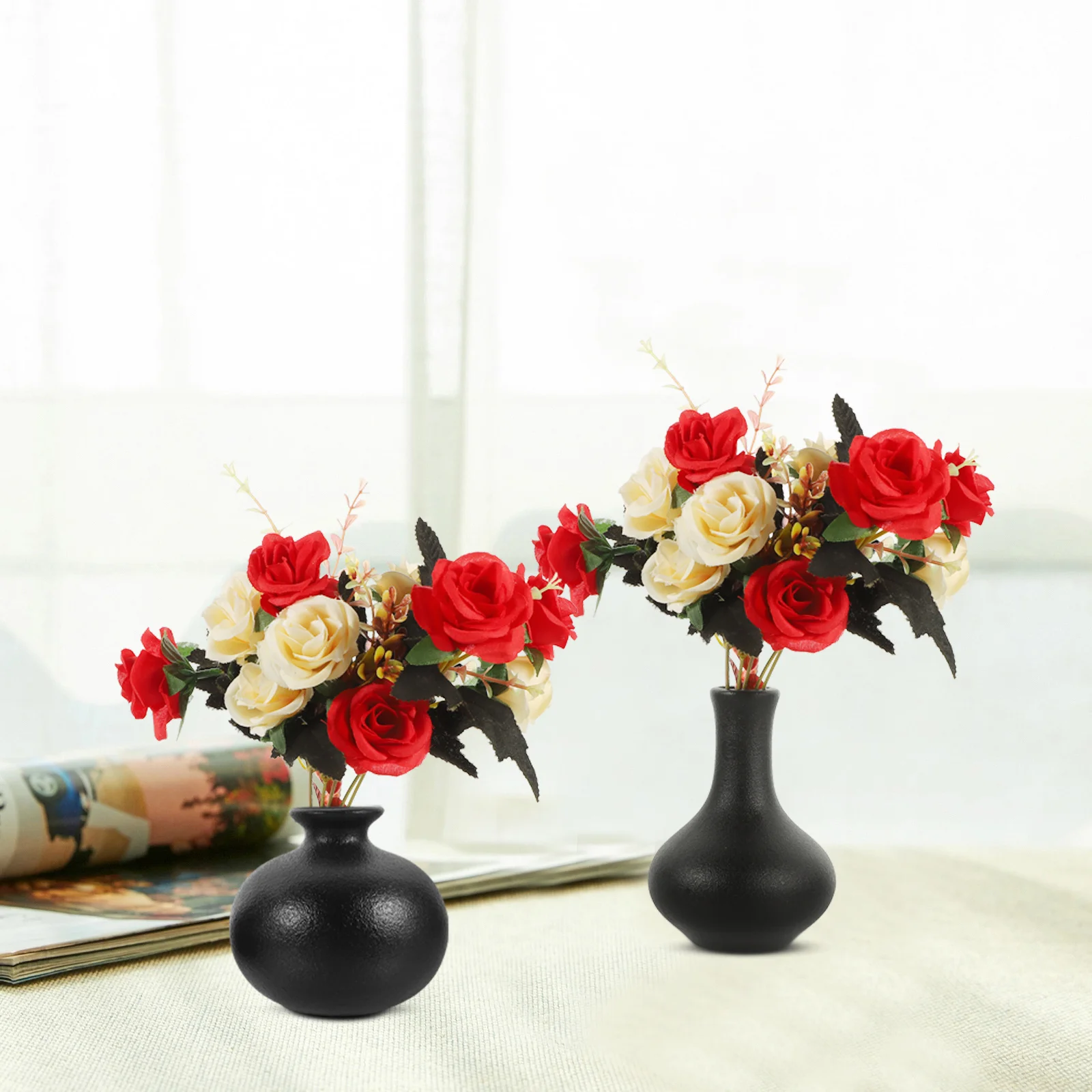 

5Pcs Ceramic Flower Vase Modern Style Decorative Flower Arrangement Container Small Size for Home Garden Decor