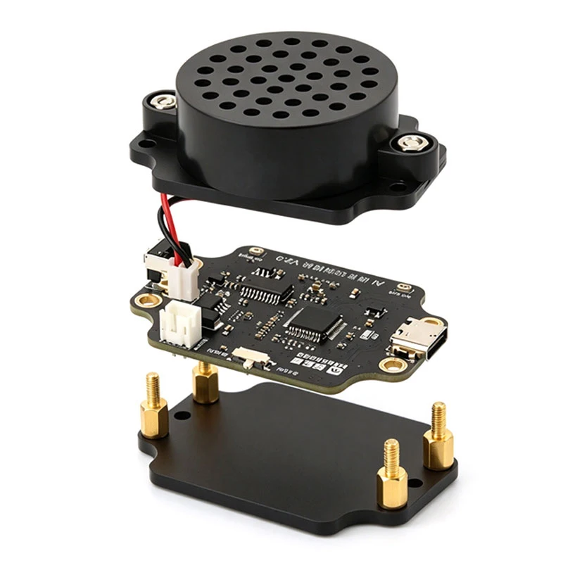 AI Voice Recognition Module Dual Microphone Array Far-Field Online Offline Speaker for Raspberry Pi / ROS2 Jetson