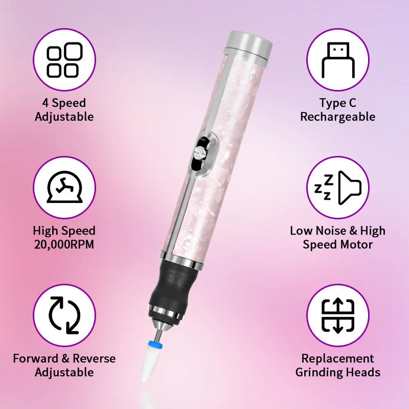 High-speed electric nail drill, coreless motor, portable electric nail sanding machine, portable electric grinding machine