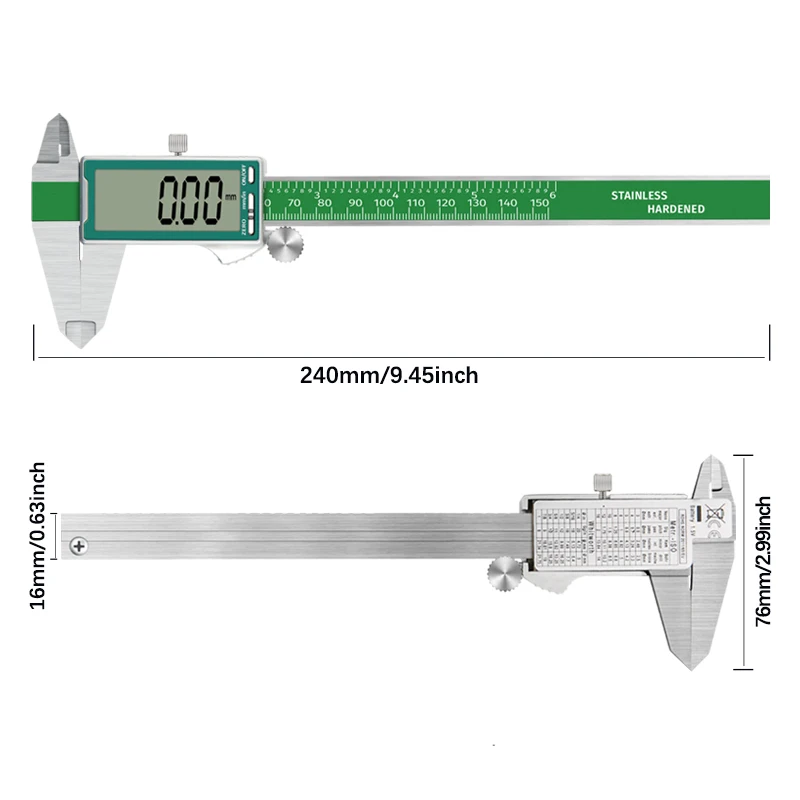 6inch Full Screen Digital Caliper Stainless Steel Metal Caliper 150mm LCD Large Screen Electronic Vernier Caliper Measuring Tool